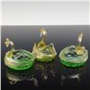 Image 2 : 3pc Murano-Style Art Glass Swan Salt Cellars