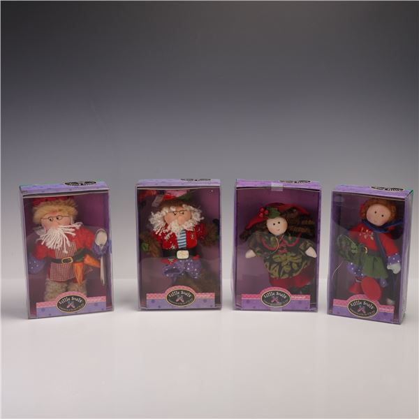 4pc Kurt S. Adler Little Souls Cloth Ornaments, Santas & Children