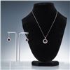 Image 1 : 3pc Sterling Silver Swarovski Elements Necklace and Earrings Set