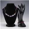 Image 1 : Crystal Bead Necklace and Bracelet Set, Elegant Matching Jewelry