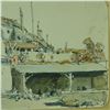 Image 3 : Original Ink and Watercolor, Village Scene, Signed