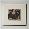 Image 1 : Tena Cottle, Original Woodcut on Paper, The Dress, Signed
