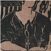 Image 2 : Tena Cottle, Original Woodcut on Paper, The Dress, Signed