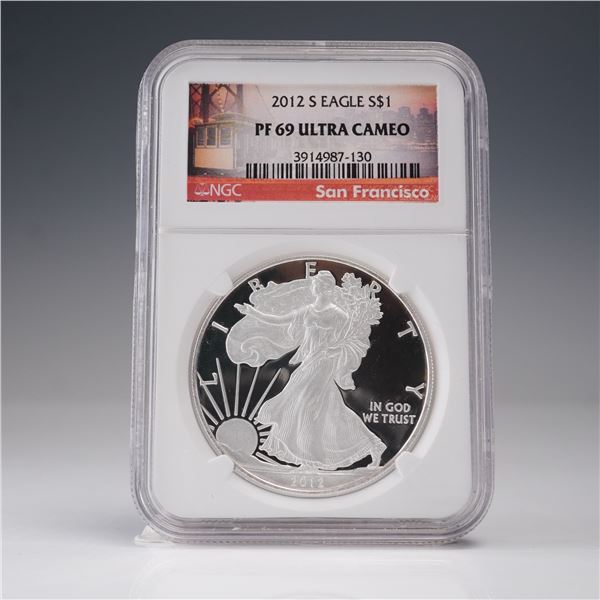 2012-S American Silver Eagle Type 1 Dollar NGC Graded PF 69 Ultra Cameo