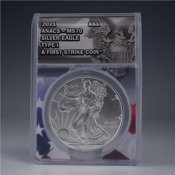 2021 American Silver Eagle, Fine Silver Type 1 Dollar Coin