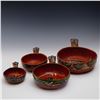 Image 1 : Set of 4 Mexican Redware Pottery Hand Painted Bowls
