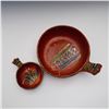 Image 3 : Set of 4 Mexican Redware Pottery Hand Painted Bowls