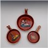 Image 2 : Set of 4 Mexican Redware Pottery Hand Painted Dishes