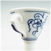 Image 2 : 4pc Blue and White Porcelain Cheese Board, Funnels, and Strainer