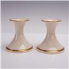 Image 2 : 4pc Lenox Porcelain Tableware with 24K Gold Trim, Bowls & Candle Holders