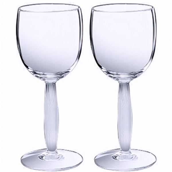 Pair of Lalique Crystal Water Glasses, Diamond Diamant, Sealed Box