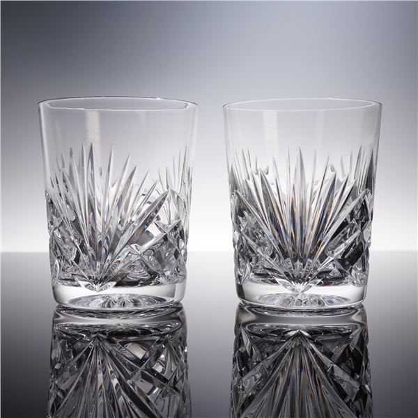 Pair of Rogaska Crystal Double Old Fashioned Glasses, Richmond