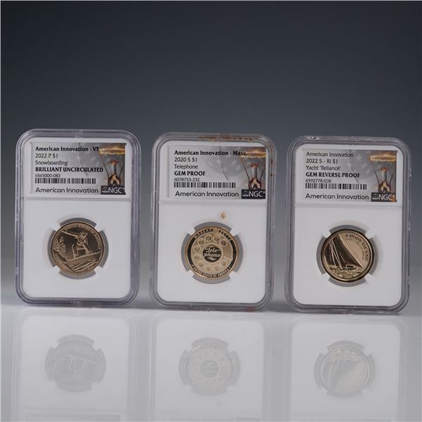 3pc 2020-S & 2022-S & R American Innovation One Dollar NGC Graded Coins