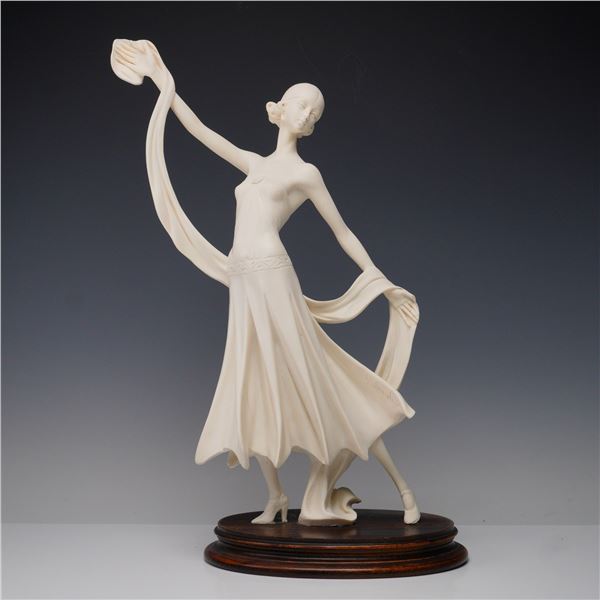 A. Santini Lady with Flowing Shawl Sculpture