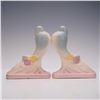 Image 3 : 5pc Hull Pottery Ceramic Vases and Candleholders, Open Rose