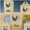Image 2 : 10pc Antique German Porcelain Canister Set with Swallow Bird Motif