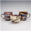 Image 2 : 6pc Desert Sands Pottery Swirlware Set- Cups, Saucer, Glass & Ashtray