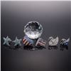 Image 1 : 7pc Swarovski Crystal Pins and Paperweight Set with Box