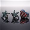 Image 2 : 7pc Swarovski Crystal Pins and Paperweight Set with Box