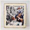 Image 2 : Original Mixed Media Drawing by Tim Cortes Depicting John Elway, Signed