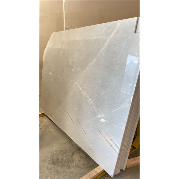 WHITE MARBLE STONE SLAB - 5.4' X 7.1' X 3/4" (MWS008)