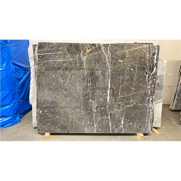 DARK GREY MARBLE STONE SLAB - 5.3' X 7' X 3/4" (AB003)