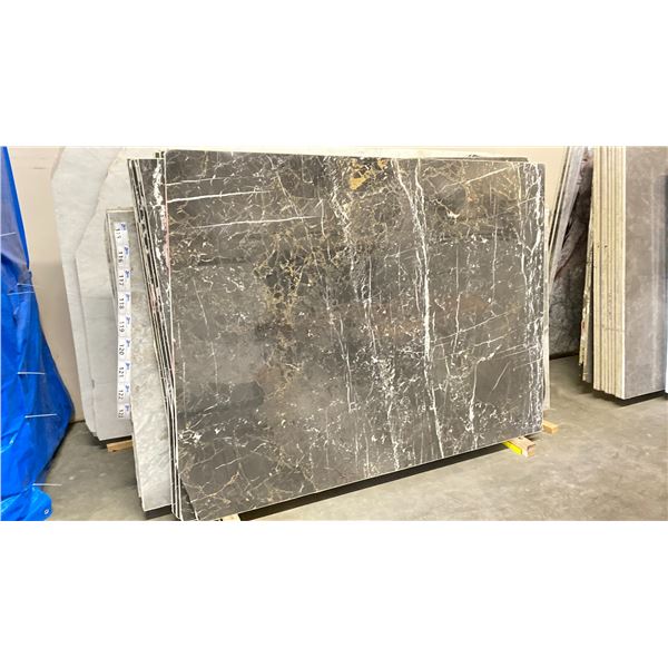 DARK GREY MARBLE STONE SLAB - 5.3' X 7' X 3/4" (AB003)