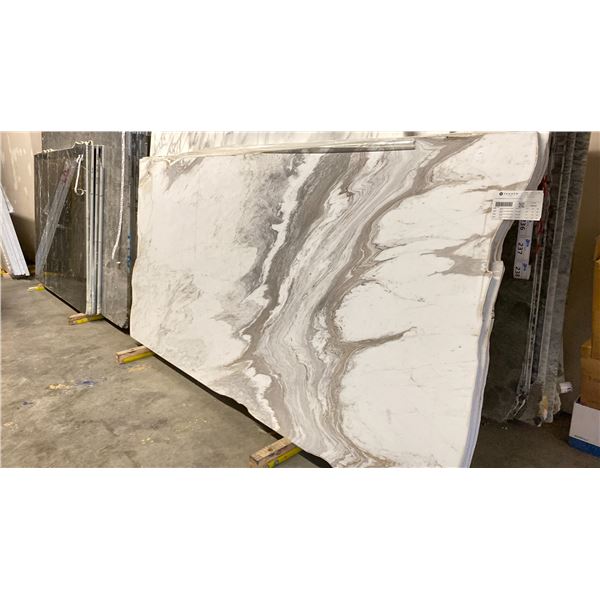 WHITE MARBLE STONE SLAB - 5' X 9.75' X 3/4" (CLE005)