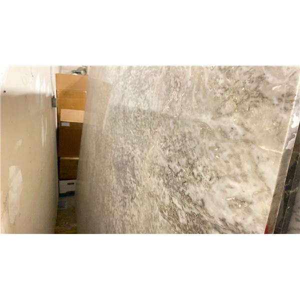 LIGHT GREY MARBLE STONE SLAB - 7.4' X 10' X 3/4" (?)