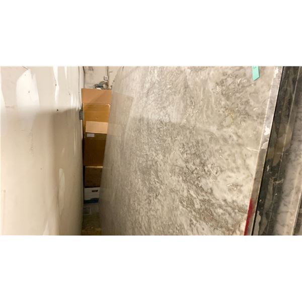 LIGHT GREY MARBLE STONE SLAB - 7.4' X 10' X 3/4" (?)