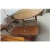 Image 1 : Wood Folding Patio Table 48'' Diam. With Folding 4 