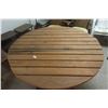 Image 2 : Wood Folding Patio Table 48'' Diam. With Folding 4 