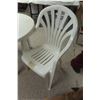 Image 2 : Patio Table, 2 Chairs, Plastic Garbage Can