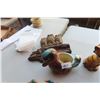Image 2 : Duck Ornament, Cat Ornaments, Chalkware Owls, Stain Glass Humming Bird