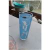 Image 2 : Glassware, shot glasses, lighter, decanter. Candy Decanter. Cribage Board, Texas Mickey Pump