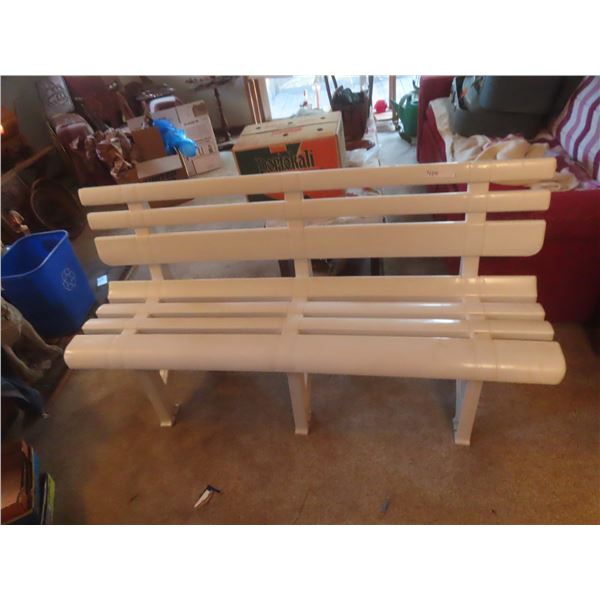 White PVC Yard Bench 59"