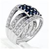 Image 9 : New 18K White Gold 3.15 ctw Calibre Square Sapphire Cluster Quad Row Diamond Rin