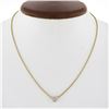 Image 3 : 14K Gold .33 ctw Round Brilliant Diamond Solitaire Pendant w/ 16" Rolo Link Chai