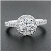 Image 9 : New 14k White Gold 1.59 ctw GIA Round Diamond w/ Halo Classic Engagement Ring