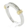 Image 1 : 14K Two Tone Gold 0.25 ctw Princess Cut Channel Set Diamond Stackable Band Ring