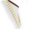 Image 2 : Vintage 14K Gold Garnet & Seed Beaded Clasp Dual Strand 7.4-7.8mm Pearl Necklace