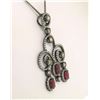 Image 2 : 18k Black Gold 4.39 ctw Rose Diamond & Blood Ruby Edwardian Style Necklace Penda