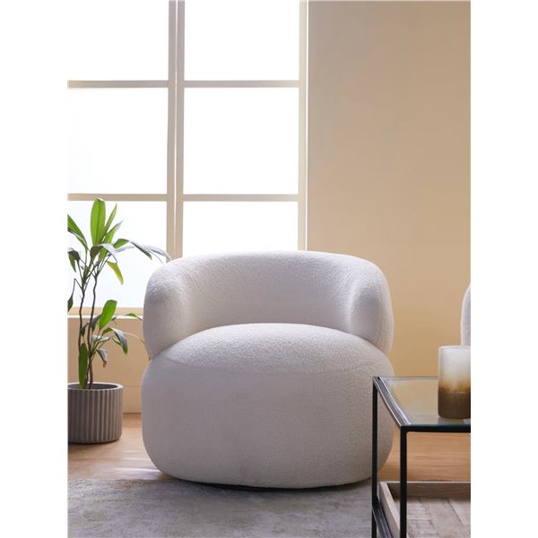 Dew Drop Domain Swivel Sofa, White