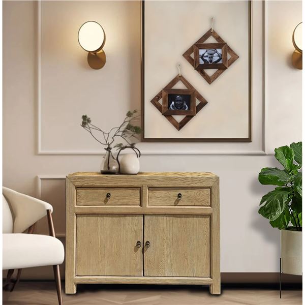 Recycled Elm Wooden Buffet, Natural