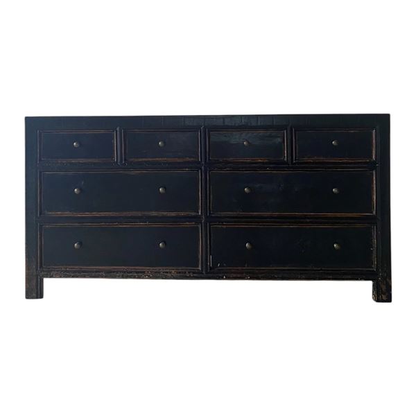 Recycled Pine 8Dws Buffet, Black Distressed