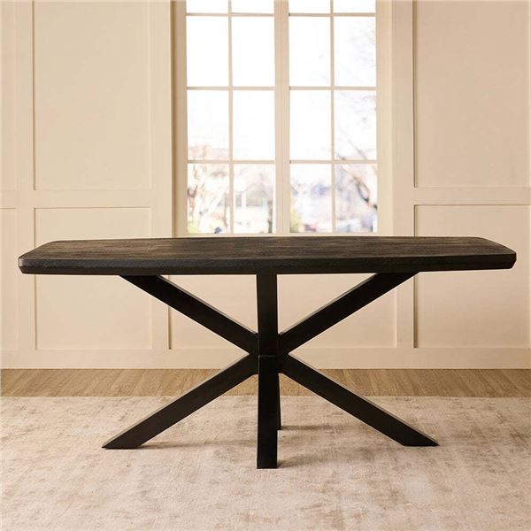 Crispio Wooden Dining Table, Black