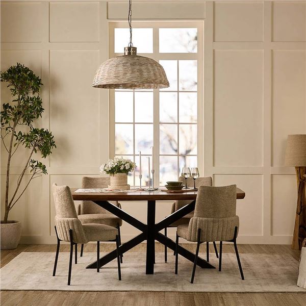 Crispio Wooden Dining Table, Brown