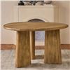 Image 1 : Contemporary Natural Wood Dining Table, Limewash