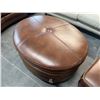 Image 2 : Prospera Home Brown Round Ottoman