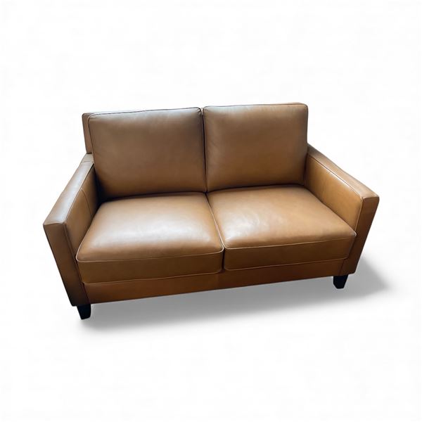 Prospera Home Top Grain Genuine Leather Sofa Retail $2200
